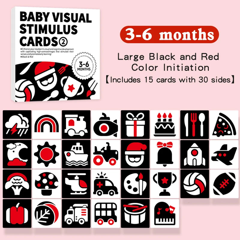 Baby Visual Stimulation Cards Montessori High Contrast Flash Card Infant Gift For Children Cognition Toy