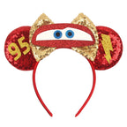 Disney Pixar Cars Kawaii Ear Headbands for Adults Lightning McQueen Hairband Cars on The Road Headwear Girl Bow Hair Accessories