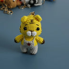 Creative Small Animal Doll Handmake Crochet Keyrings For Bag Pendant Cartoon Puppy Keychain Knitting Animal Doll Keyring Custom