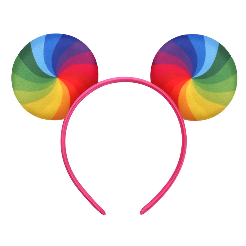 2026 Festival Party Cosplay Mouse Ears Headband 3.3" Ears Glitter Hairband For Boys Girls DIY Cartoon Hair Accessories