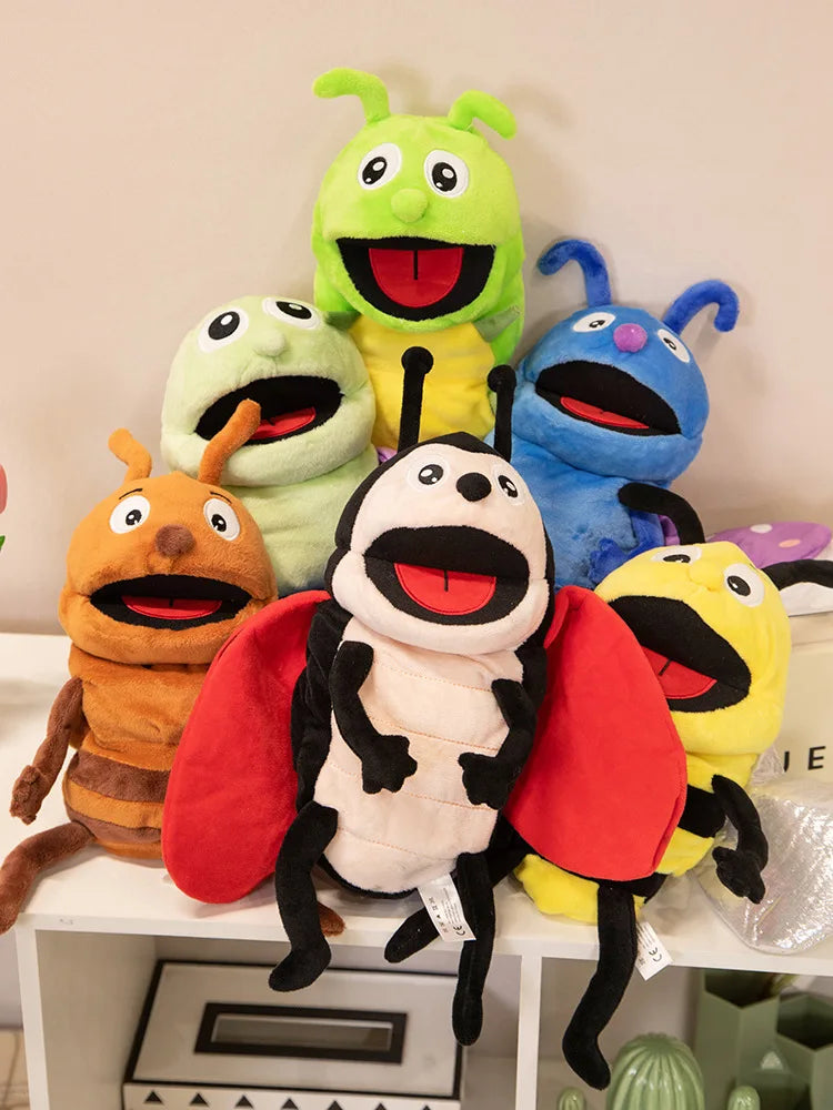 Insect Plush Hand Puppet Storytelling Bee Ladybird Butterfly Soft Stuffed Plush Toys Early Education Hand Finger Story Puppet