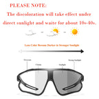 Men Women Photochromic Motorcycle Glasses Outdoor Sports Big Frame Windproof Cycling Running Hiking Goggles