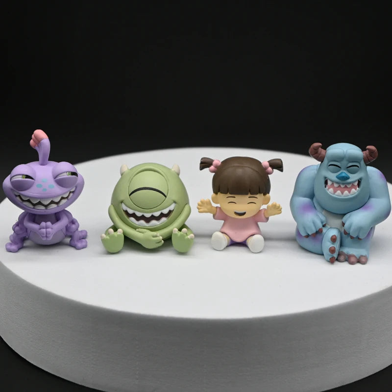 4Pcs University Monsters Inc Figures James P. Sullivan Anime Action Figure Michael Wozosky Randall Boggs Q Version Model Toys