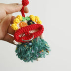 Cute Fruit Series Sausage Mouth Doll Crochet Keychains Custom Knitting Bag For Car Keys Holder Funny Doll Bag For Keys Storage