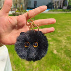 Blush Cat Ball Original Design Cartoon Handmade Plush Pendant Cat Keychain Girly Gift for Girls