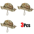 1pc/3pcs Camo Boonie Hat Sunscreen Breathable Bucket Hat Men's Outdoor Hiking Hunting Fishing Windproof Fisherman's Hat