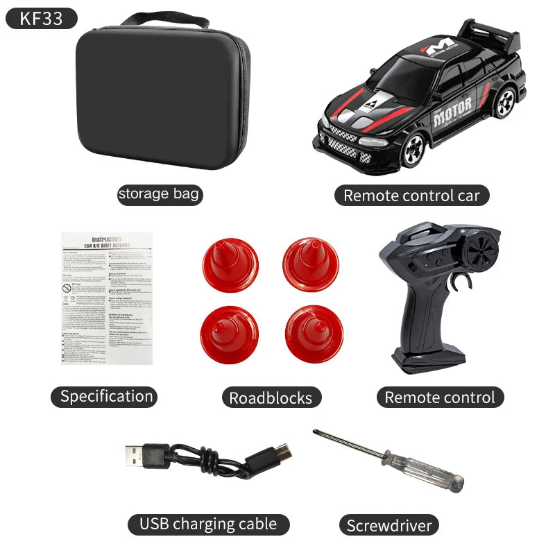 2026 New Kf20 1:64 Drift Rc Car Four-wheel remote-controlled racing car Full proportions Desk Competition Toy Boys Ideal gifts.
