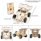DIY Wooden Remote Control Car Wooden Four Wheel Drive Racing Assembling Science Experiment Kits KIDS STEM Educational Toy