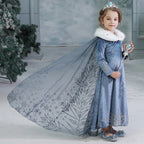 Elsa Dress for Girl Princess Birthday Party Winter Costume Kids Cosplay Frozen Evening Long Sleeve Clothes Snow Queen