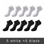5/10/15 Pairs Men's Bamboo Fiber Socks Short High Quality New Casual Breatheable Anti-Bacterial Man Ankle Socks Men Size 38-45