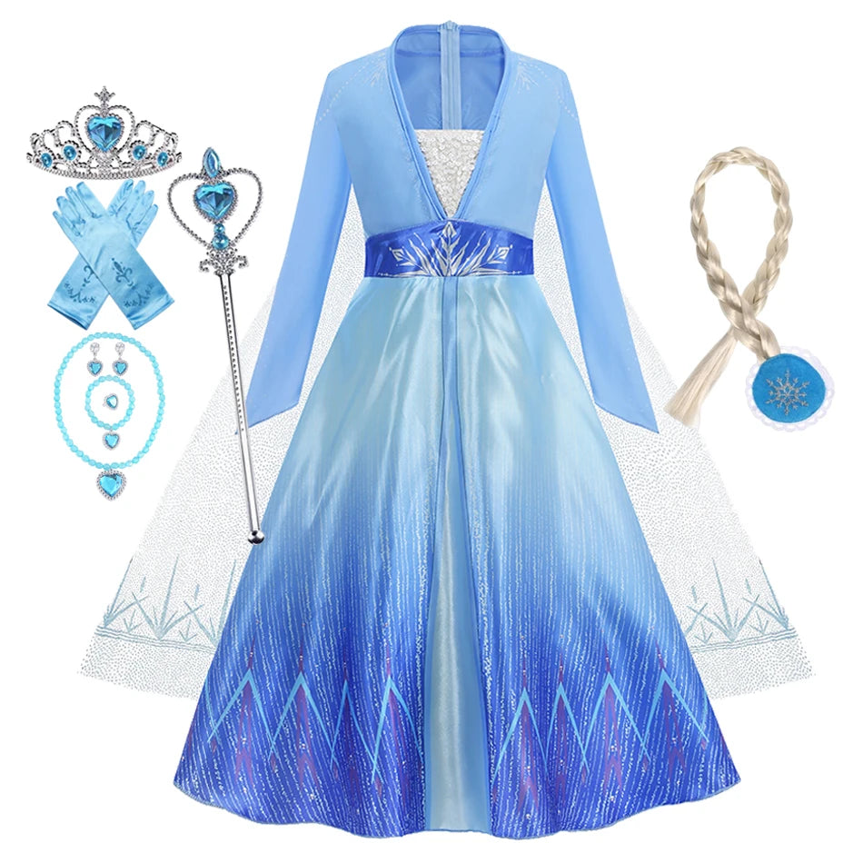 Girl Vestidos Costume Kid Dress Halloween Cosplay Children Birthday Carnival Party Dress Up 2-10 Year