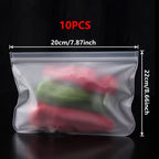 5/10pcs Silicone Food Grade Storage Containers Leakproof Containers Reusable Ziplock Freezer Fresh Bag Food Storage Sealed Bag