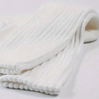 3 Pairs Women Pile Up Socks Fashionable Trendy Versatile White Solid Color Basic Socks Comfortable Breathable Mid Length Socks