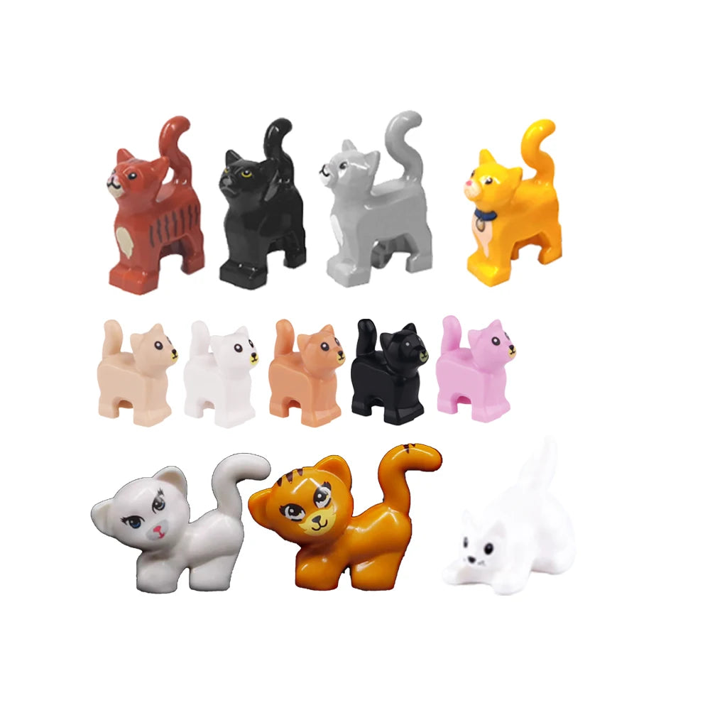 MOC Animal Scene Building Blocks Zoo Ducks Cat Dog Penguin Eagle Dove Wolf Bear Deer Shark Snake Mice Sheep DIY Toys Bricks K055