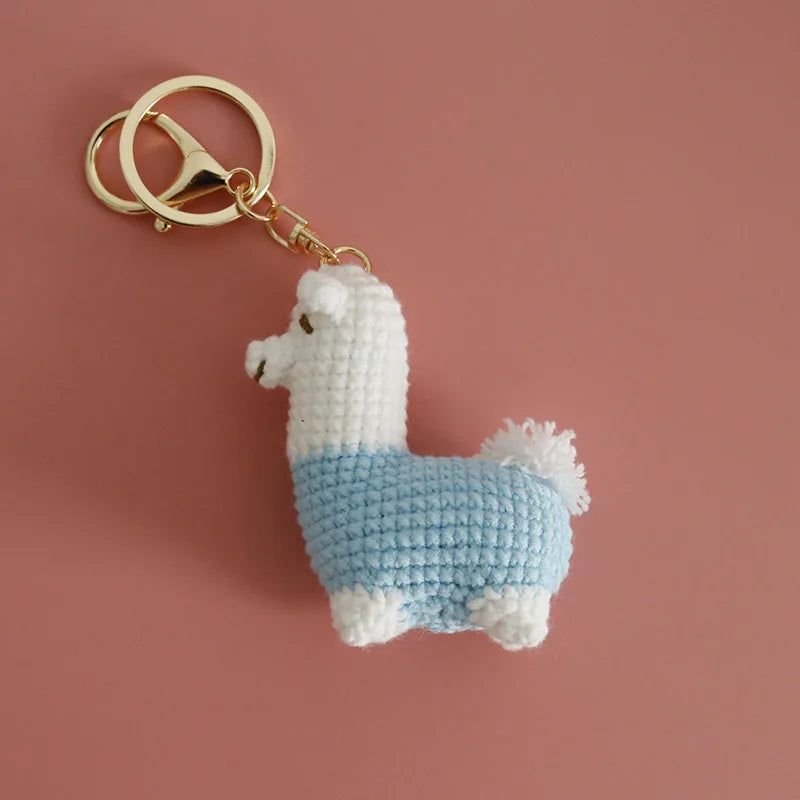 Funny Zebra Crochet Keyrings For Bag Pendant Handmake Animal Doll Knitting Keychain Cute Sheep Keyrings Gifts Custom Accessories
