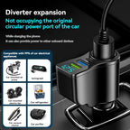New digital display car fast charging dual USB car charger car one to three cigarette lighter 66W car multifunctional charger