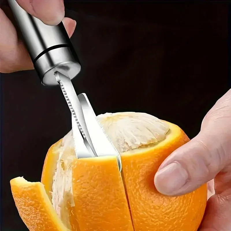 Stainless Steel Orange Peeler Citrus Peeler Tool with Comfortable Handle Fruit Slicer Cutter Remover for Kitchen