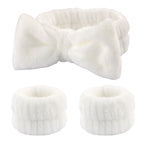Wash Face Headbands For Women Coral Fleece Hair Bands Cuff Waterproof Bands Absorbent Wristbands Head Band Hair Accessories Set