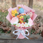Anime Winnie the Pooh Pig Elephant Handmade Flower Bouquet Plush Doll Wedding Graduation Valentine Christmas Birthday Gifts