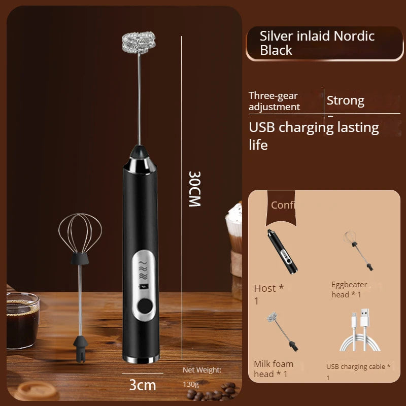 Wireless Electric Milk Frother Whisk Egg Beater USB Rechargeable Handheld Coffee Blender Milk Shaker Mixer Foamer Food Blender