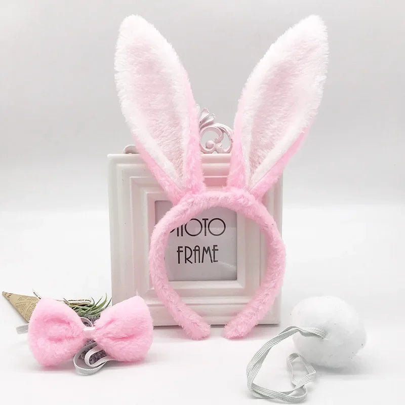 3pcs /set New June 1 Children's Day Holiday Party Activity Performance Animal Plush Rabbit Ears Hair Hoop Accessories Headdress