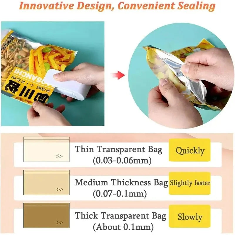 1pc Kitchen Handheld Snack Sealer, Plastic Bag Sealer For Freshness, Easy-To-Use Kitchen Gadge,Portable Sealer Packaging