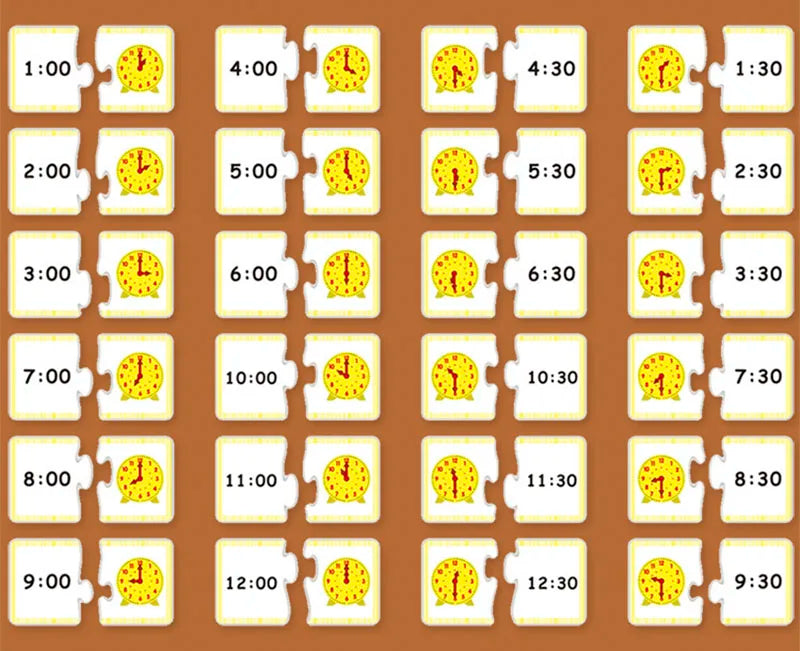 Children Montessori Clock Educational Toys Hour Minute Second Cognition Matching Puzzle Toys Kids Early Preschool Teaching Aids