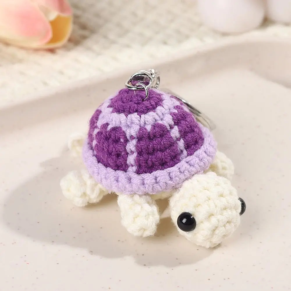 New Cute Turtle Keychain Handmade Mini Knit Turtle Pendant Crochet Bag Charm Backpack Hanging Creative Plush Toy Kids Gifts