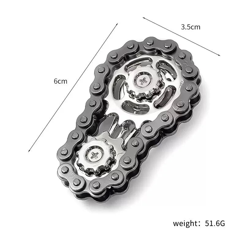 Rainbow Fidget Spinner Zinc Alloy Mechanical Bike Chain Gear Sprocket Flywheel Silent Hand Spinner Iridescent Colorful Stress