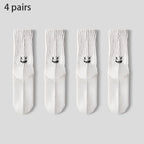 4 Pairs Men's Cotton Work Socks Long Running Breathable Ankle Crew Socks Casual Socks for Men Cycling Socks