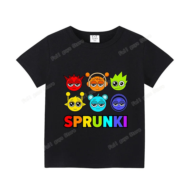 Sprunkis T-shirts Cartoon Oren Wenda Outdoor Clothes Short Sleeve Summer Cute Base Top Funny Birthday Gift