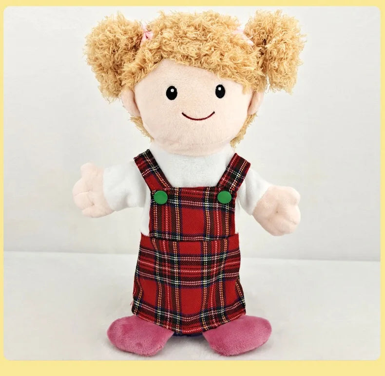 25cm Sweet Family Hand Puppet Dolls Early Education Learning Stuffed Plush Toys Cospaly Hand Finger Puppets for Children Gifts