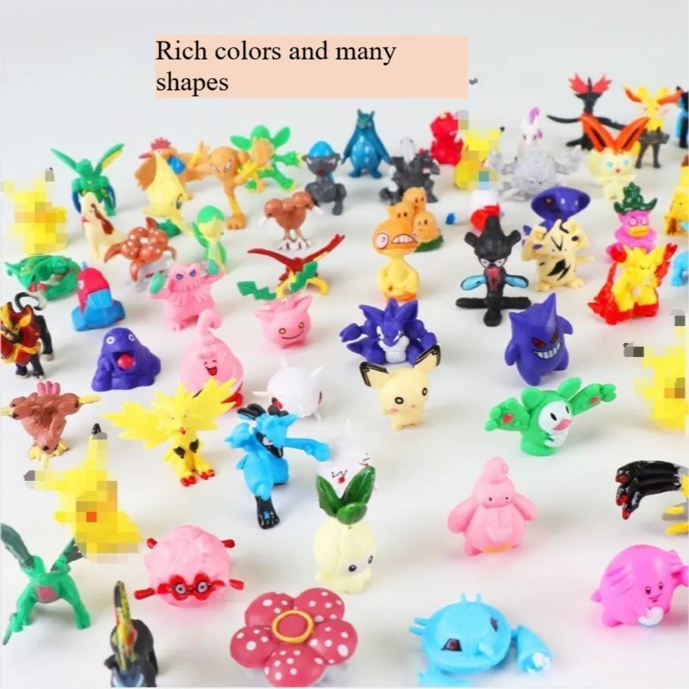 24-144pcs Pokemon Pikachu Action Figure Toys 2-3cm Mini Figures Model Toy Pikachu Anime Kids Doll Birthday Christmas Gifts