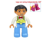 Big Size Figures Building Block Doll Family Farmer Pirate Worker Doctor Policemen Large Brick Compatible Build House Duploes Toy