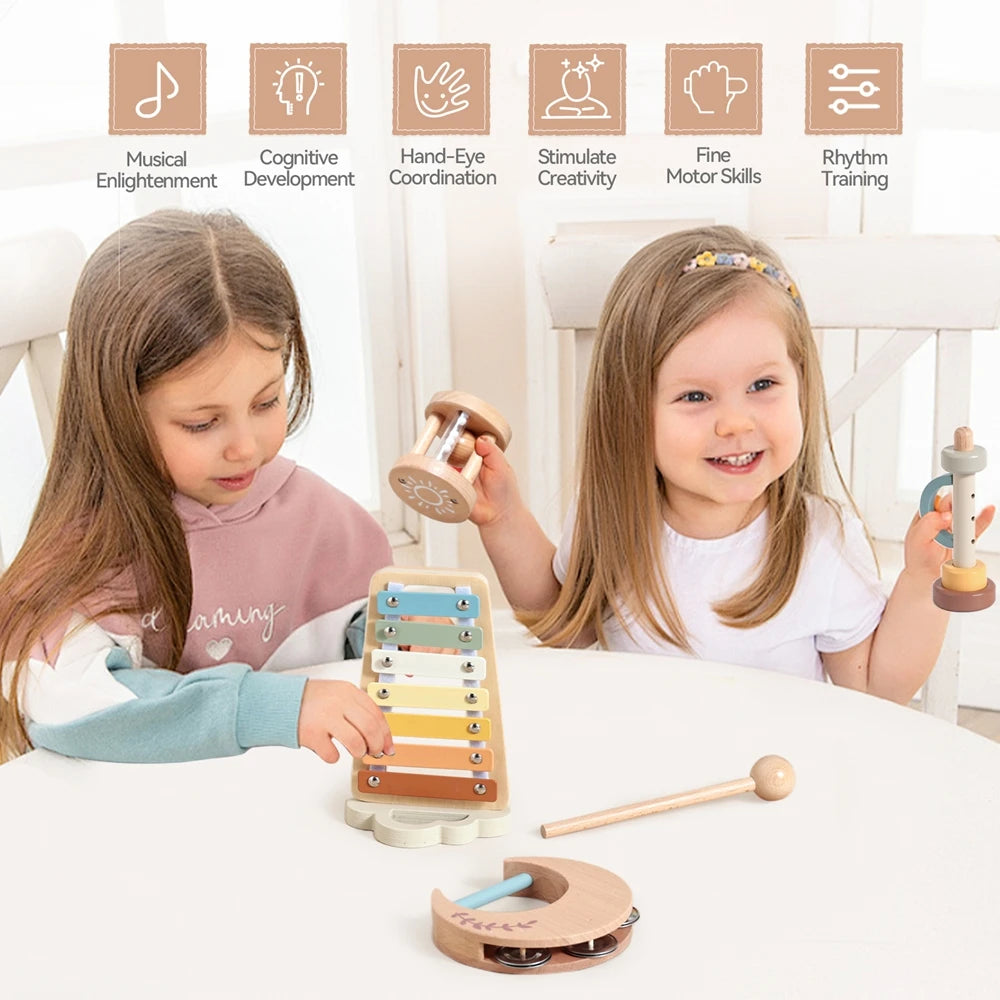 Montessori Wooden Musical Instrument Toy Set