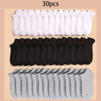 Summer Spring Unisex Solid Color Ankle Socks 10/20/40 Pairs Soft Lightweight No Show Sports Socks for Men Women Bulk Value Pack