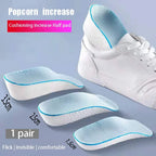New Half Invisible Heighten Shoe Insoles Heel Insert Sport Cushion Height Increase EVA Memory Foam Heel Lifting 1.5/2.5/3.5CM