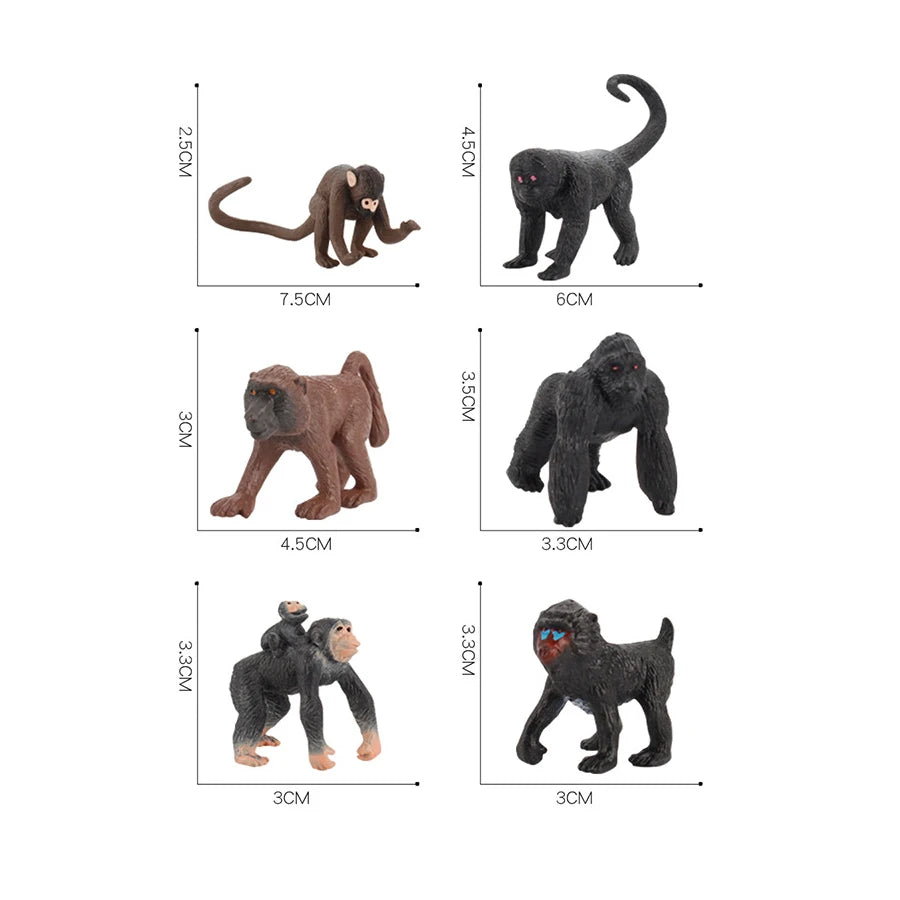 Simulation Mini  Farm Poultry Puppy Crocodile Pegasus Monkey Bird Wildlife Figurine Animal Model Sets Education Kid Toys