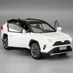 Model Car 1/32 RAV4 Alloy Diecast Collectible Toy Car with Light and Sound Toy Vehicle Door Can Be Opened for Boys Kids Toddler