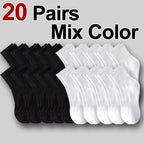 10/20/30 Pairs Neutral Solid Color Mid Calf Round Neck Socks Spring Autumn Sweat Absorbing Breathable All Season Sports Socks