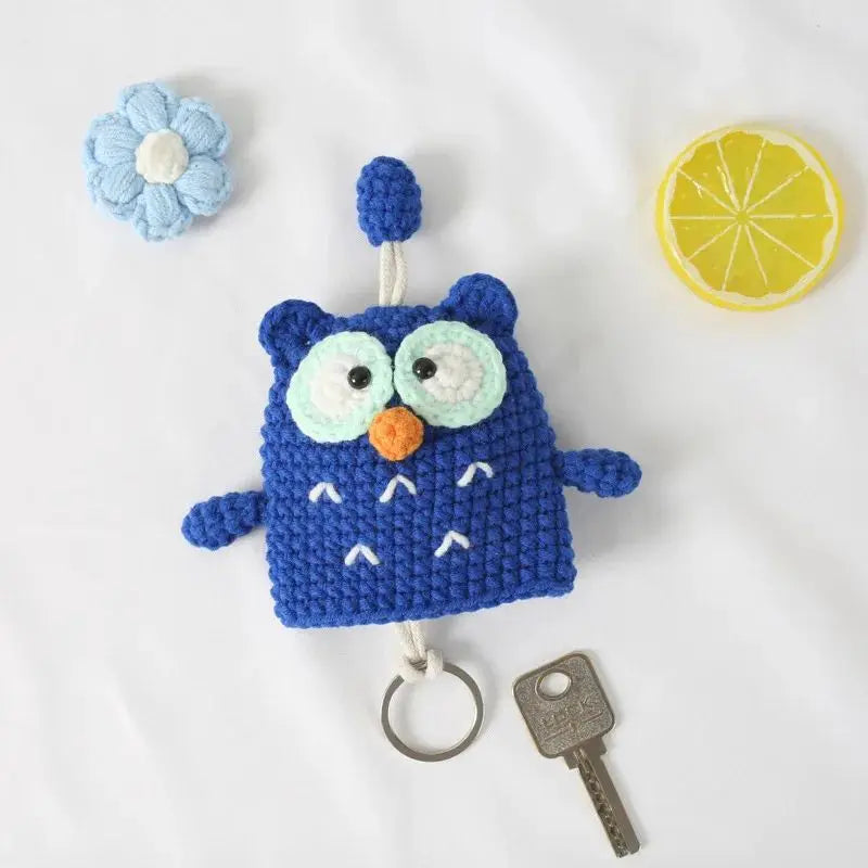 Cute Crochet Cactus Keychain For Keys Storage Bag Keyring Knitting Ladybug Bag Keyrings Wholesale Custom Car Keychain Accessory