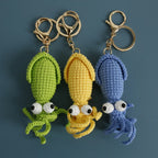 Funny Squid Series Crochet Keychain Handmaking Crochet Cute Squid Doll Keyrings For Bag Pendant Knitted Shrimp Keyrings Custom