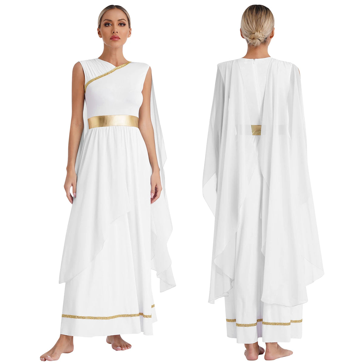 Womens Ancient Greek Athenian Princess Dress Toga Halloween Senator Caesar Cosplay Party Costume Roman Empress Long Robe Dress