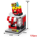 NEW DIY Restaurant Coffee Milk Tea Store Street View Food House Building Blocks Kit Girls Bricks Movie Model Toy