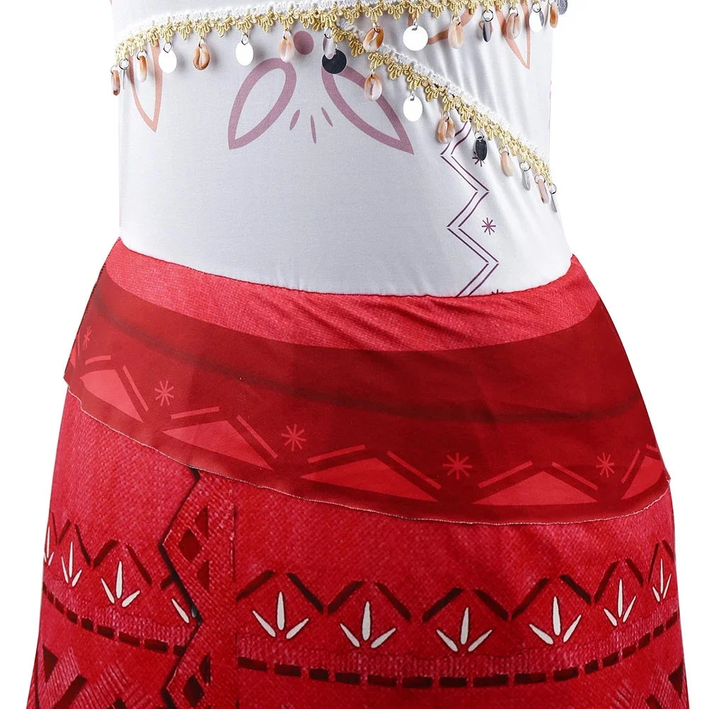 Women Movie Cosplay Moana Costume Tassel Skirt Outfits Ocean Adventure Princess Dress For Adult Girl Carnival Halloween Dress Up