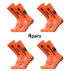 4Pairs/Lot 2024 New ANTI SLIP Tapedesign Football Socks Mid Calf Non-Slip Soccer Sport Cycling Sports Mens Sock EU38-45