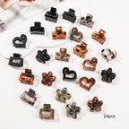 12/24/30Pcs Mini Flower Hair Claw Clips Pack for Women Girl Cute Hair Accessories Creaseless Styling for Bangs Tiny Hair Styling