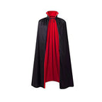 Halloween Two Tone Cape Mid Length Vampire Cloak With Stand Collar Tie Closure For Costume Party Stage Performance Unisex Adult