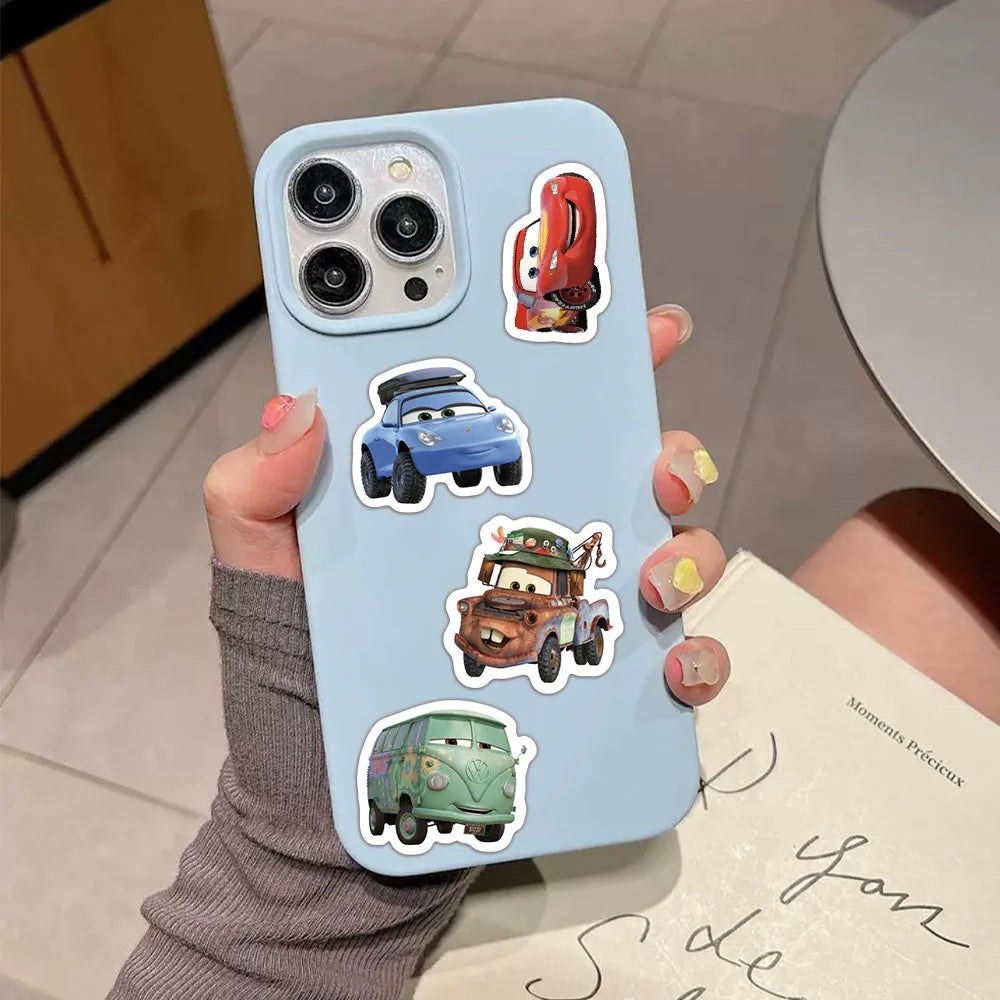 500PCS/Roll Disney Cars Cartoon Stickers Lightning McQueen Decals Graffiti Skateboard Phone Stickers Kids Decorations Labels
