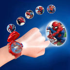 Fashion Spider-Man Projection Kids Watches for Boys Captain America Iron Man Children's Watch Digital Clock Student Toys Gifts